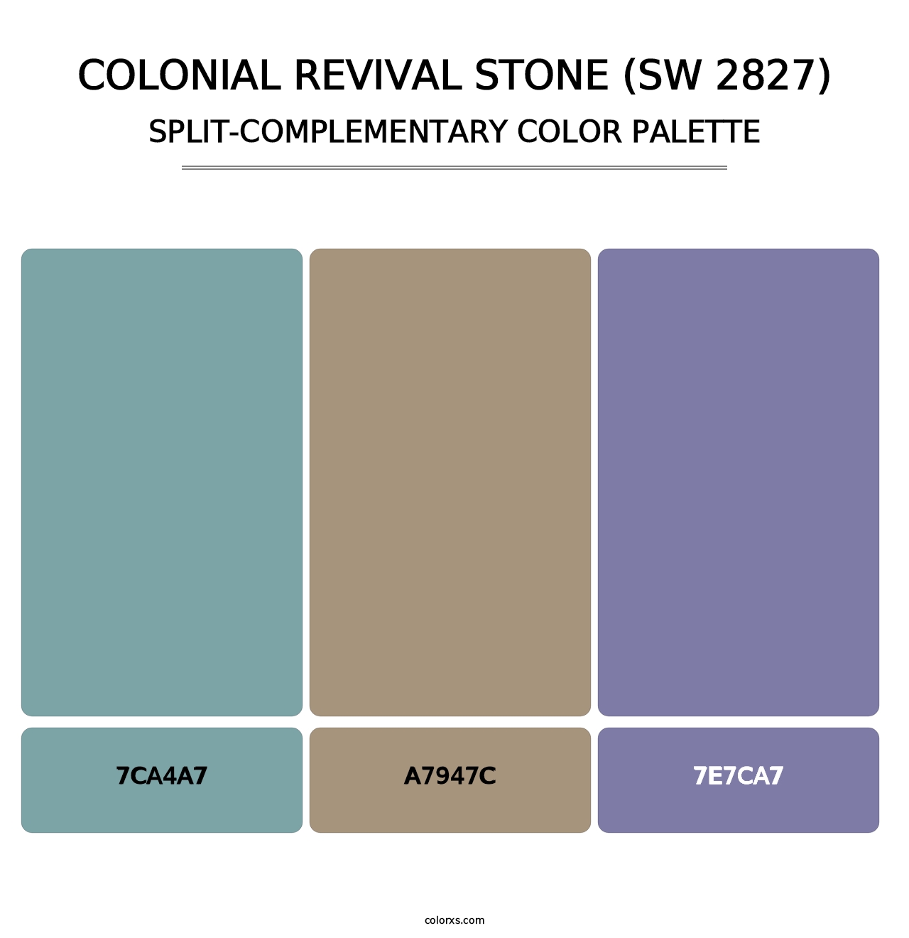 Colonial Revival Stone (SW 2827) - Split-Complementary Color Palette