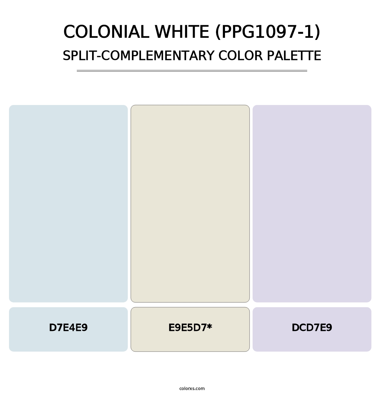 Colonial White (PPG1097-1) - Split-Complementary Color Palette