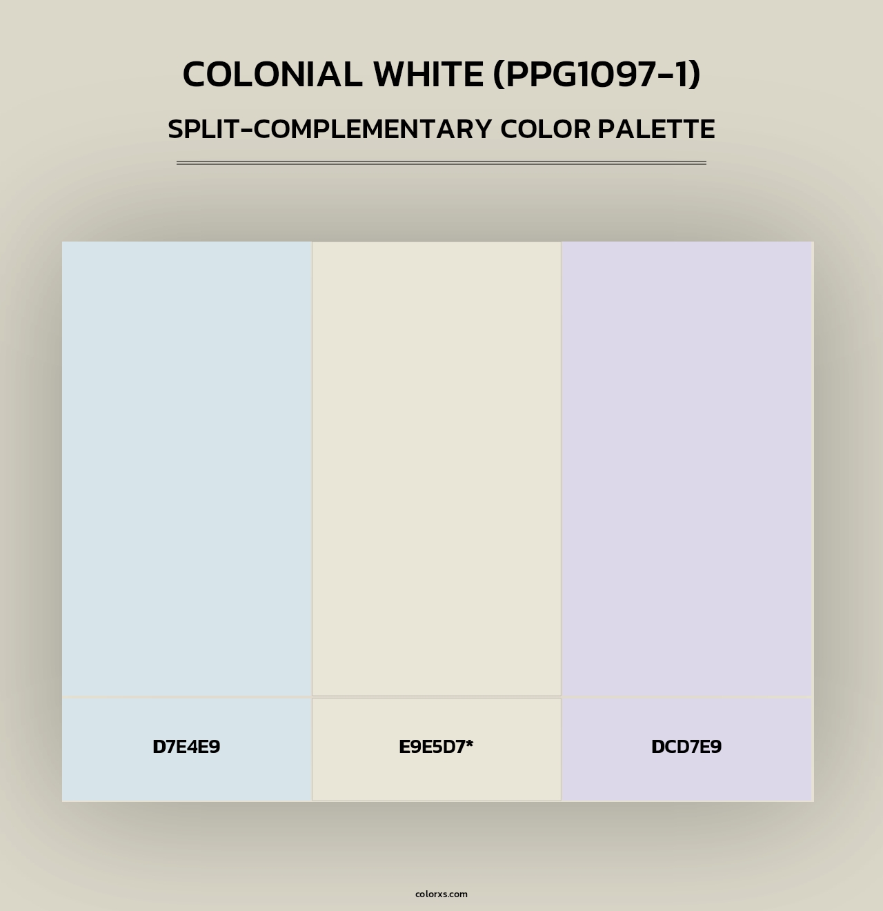 Colonial White (PPG1097-1) - Split-Complementary Color Palette