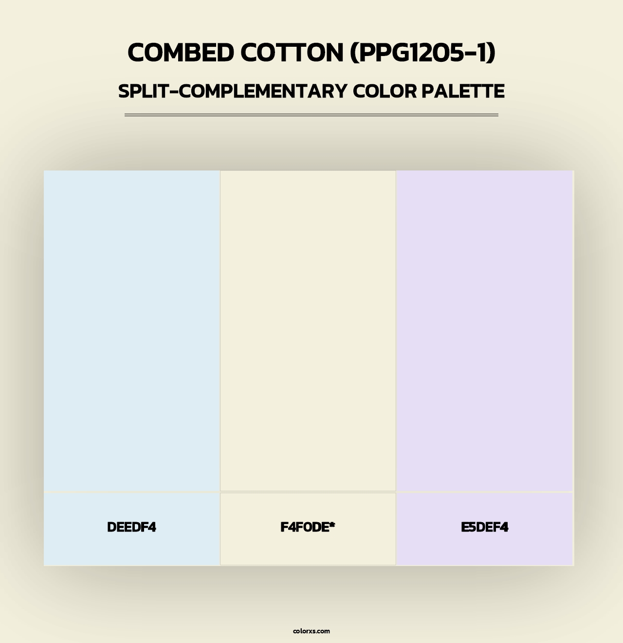 Combed Cotton (PPG1205-1) - Split-Complementary Color Palette