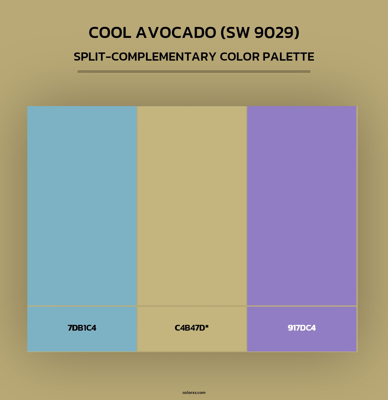 Cool Avocado (SW 9029) - Split-Complementary Color Palette