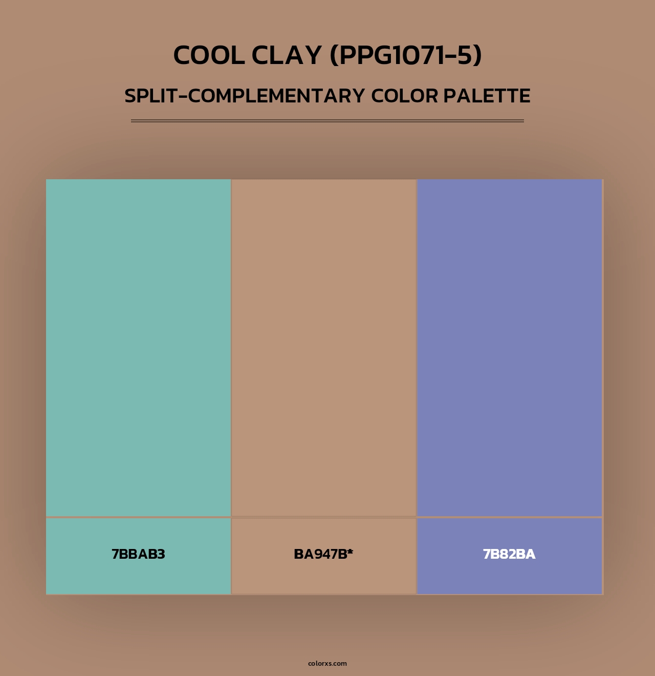 Cool Clay (PPG1071-5) - Split-Complementary Color Palette