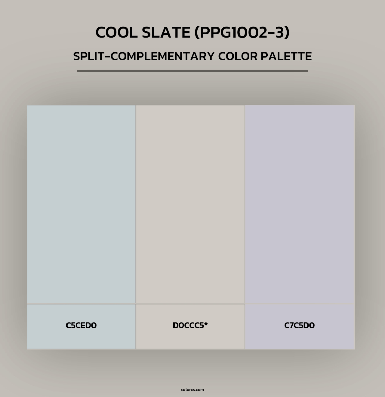 Cool Slate (PPG1002-3) - Split-Complementary Color Palette