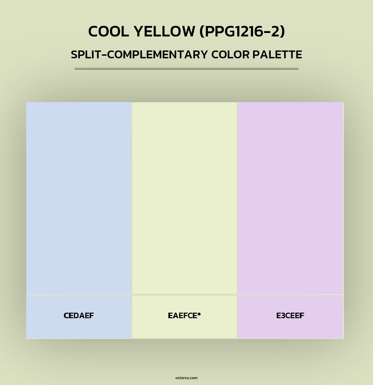 Cool Yellow (PPG1216-2) - Split-Complementary Color Palette