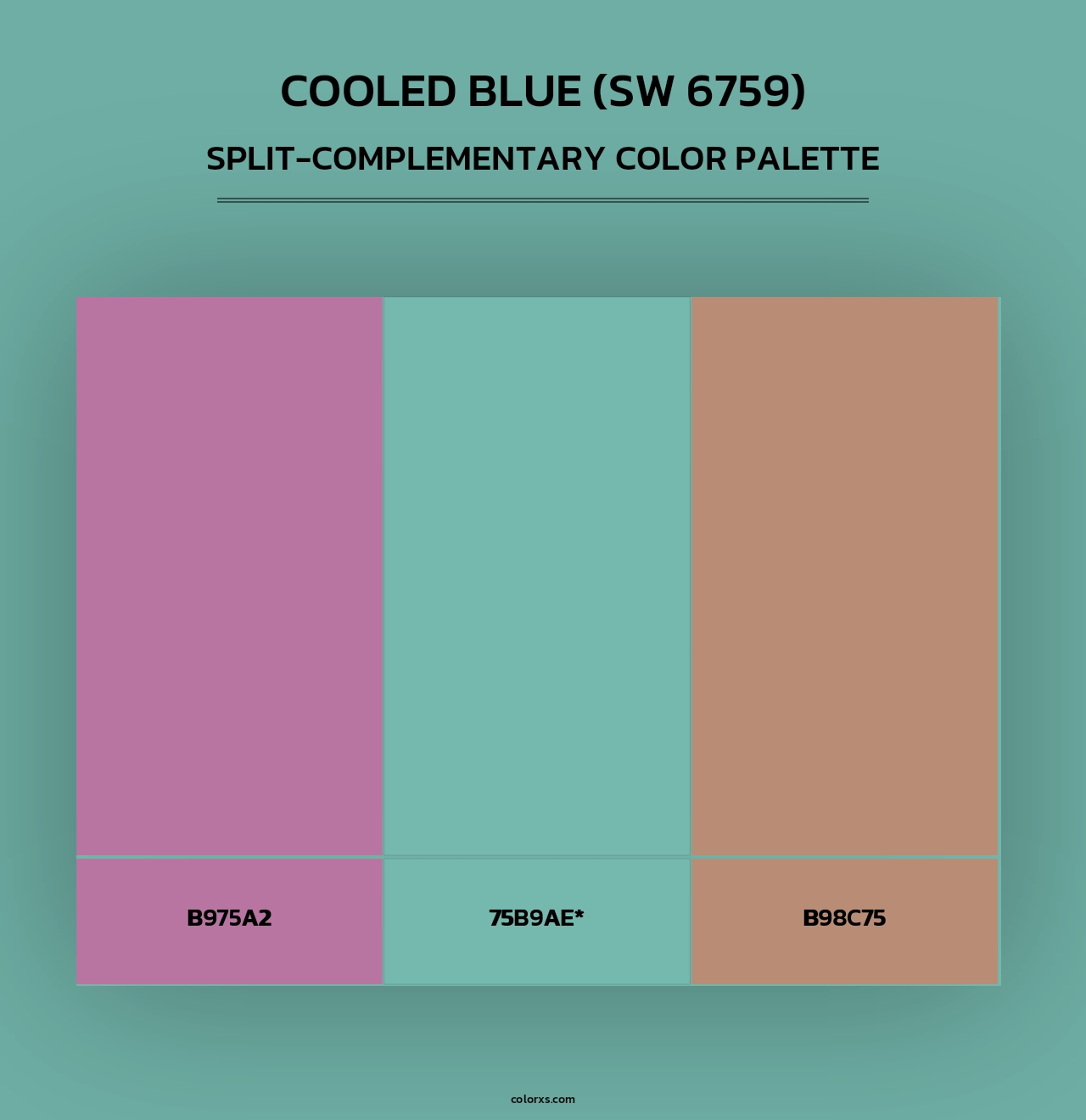 Cooled Blue (SW 6759) - Split-Complementary Color Palette