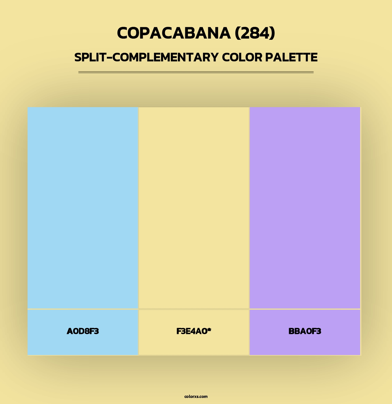 Copacabana (284) - Split-Complementary Color Palette