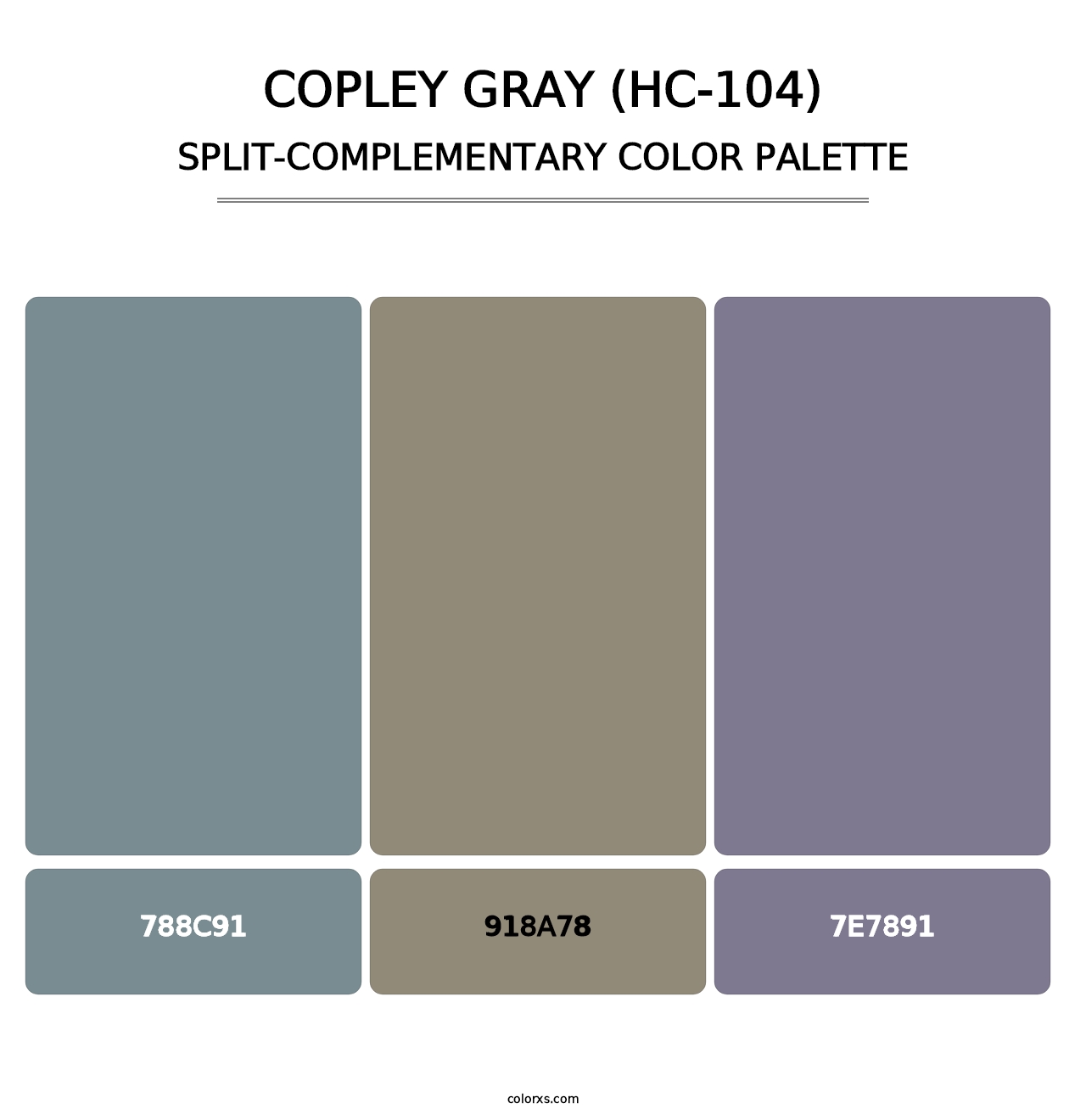 Copley Gray (HC-104) - Split-Complementary Color Palette