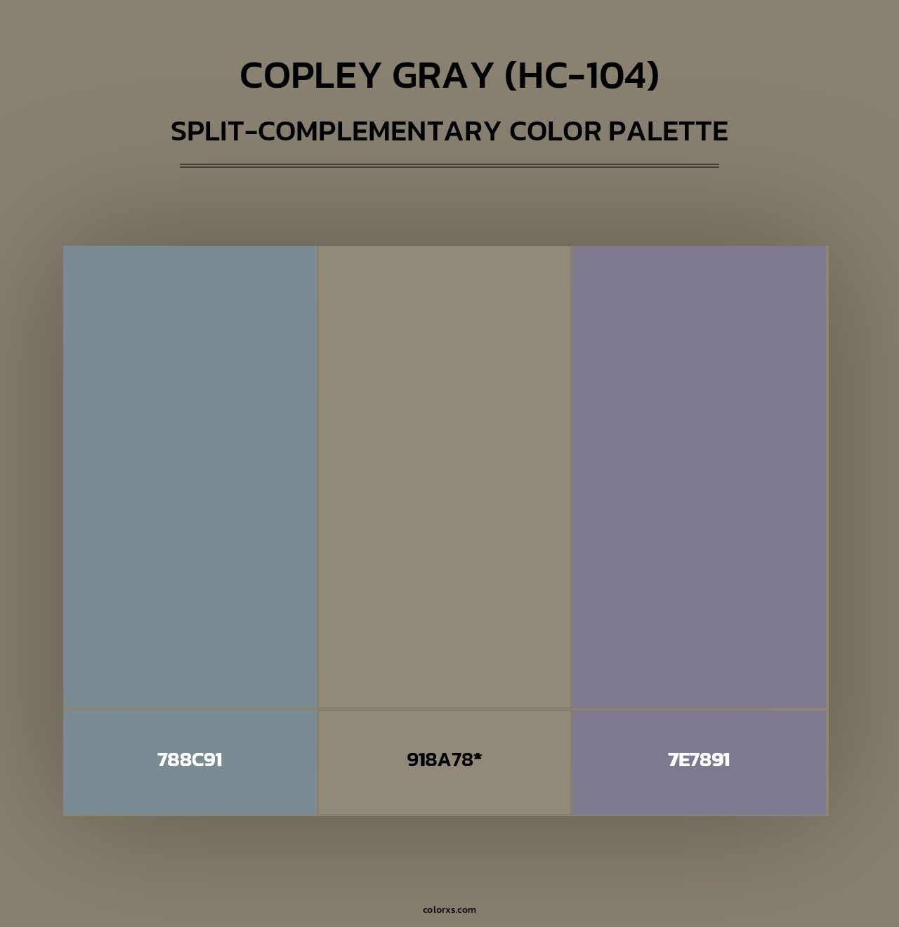 Copley Gray (HC-104) - Split-Complementary Color Palette
