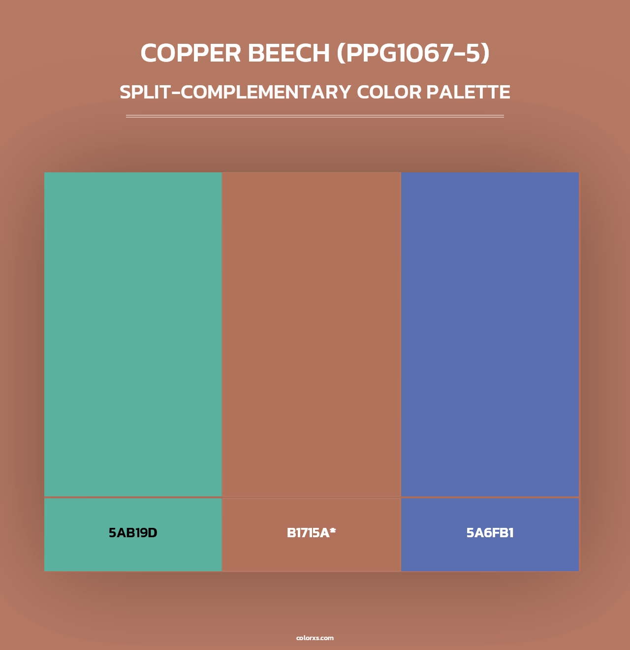 Copper Beech (PPG1067-5) - Split-Complementary Color Palette