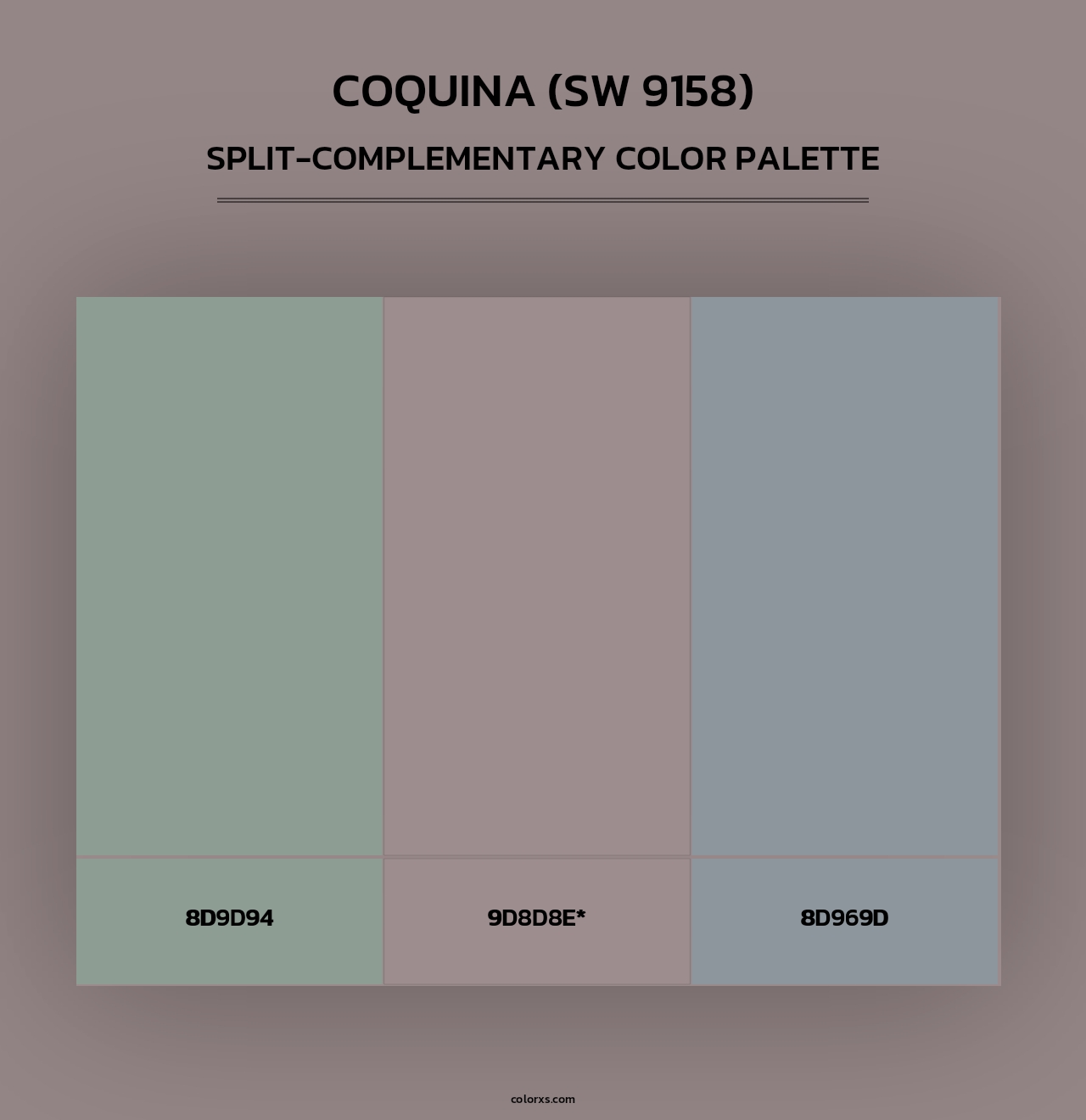 Coquina (SW 9158) - Split-Complementary Color Palette