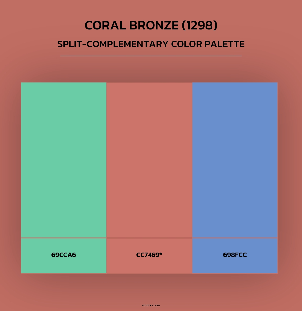 Coral Bronze (1298) - Split-Complementary Color Palette