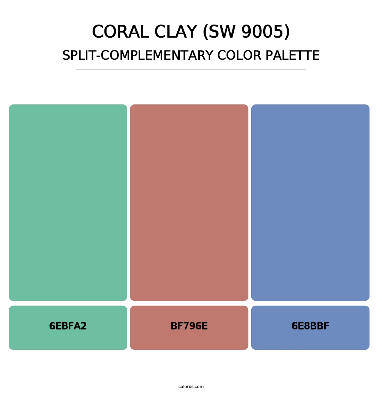 Coral Clay (SW 9005) - Split-Complementary Color Palette