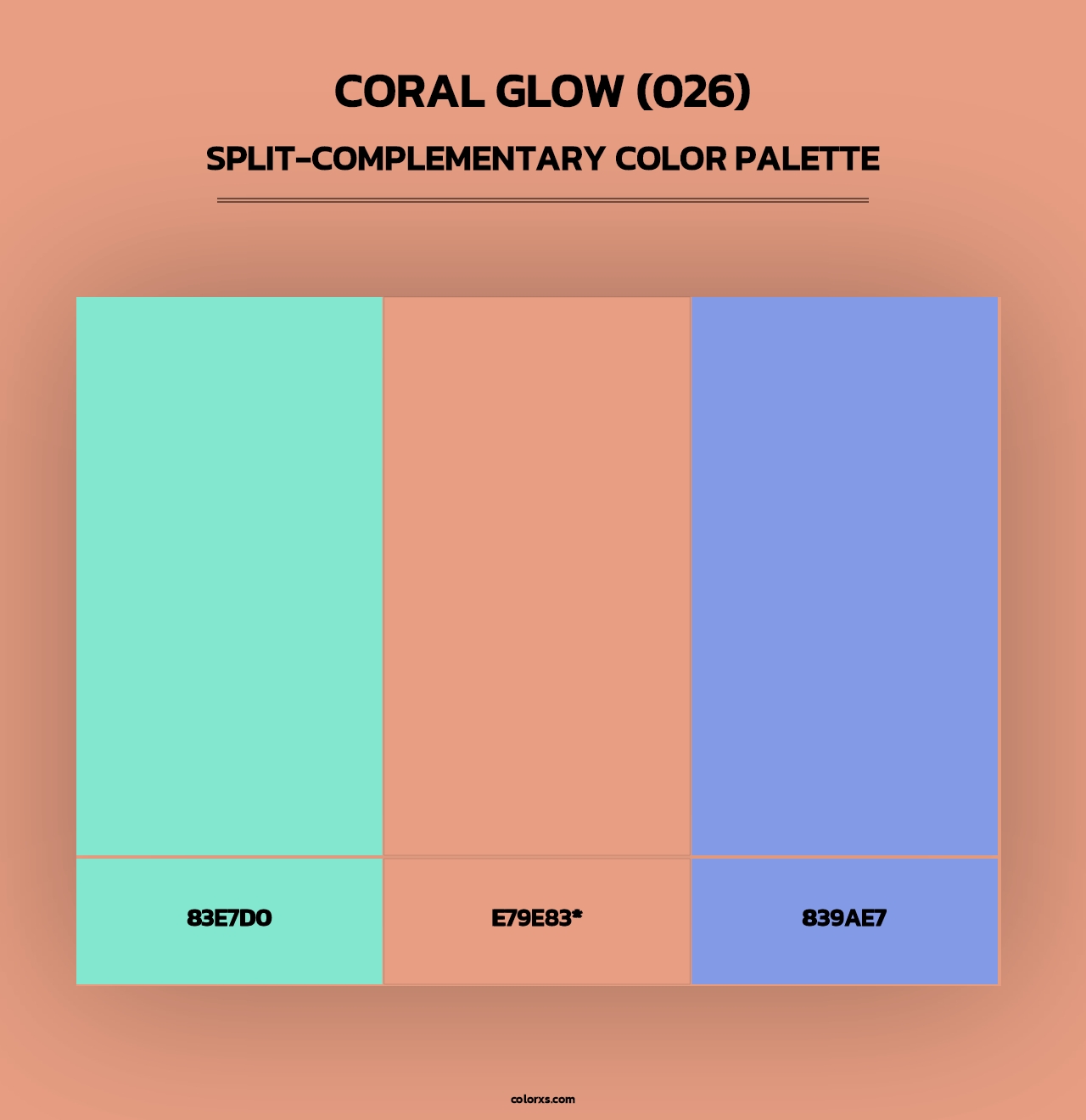 Coral Glow (026) - Split-Complementary Color Palette