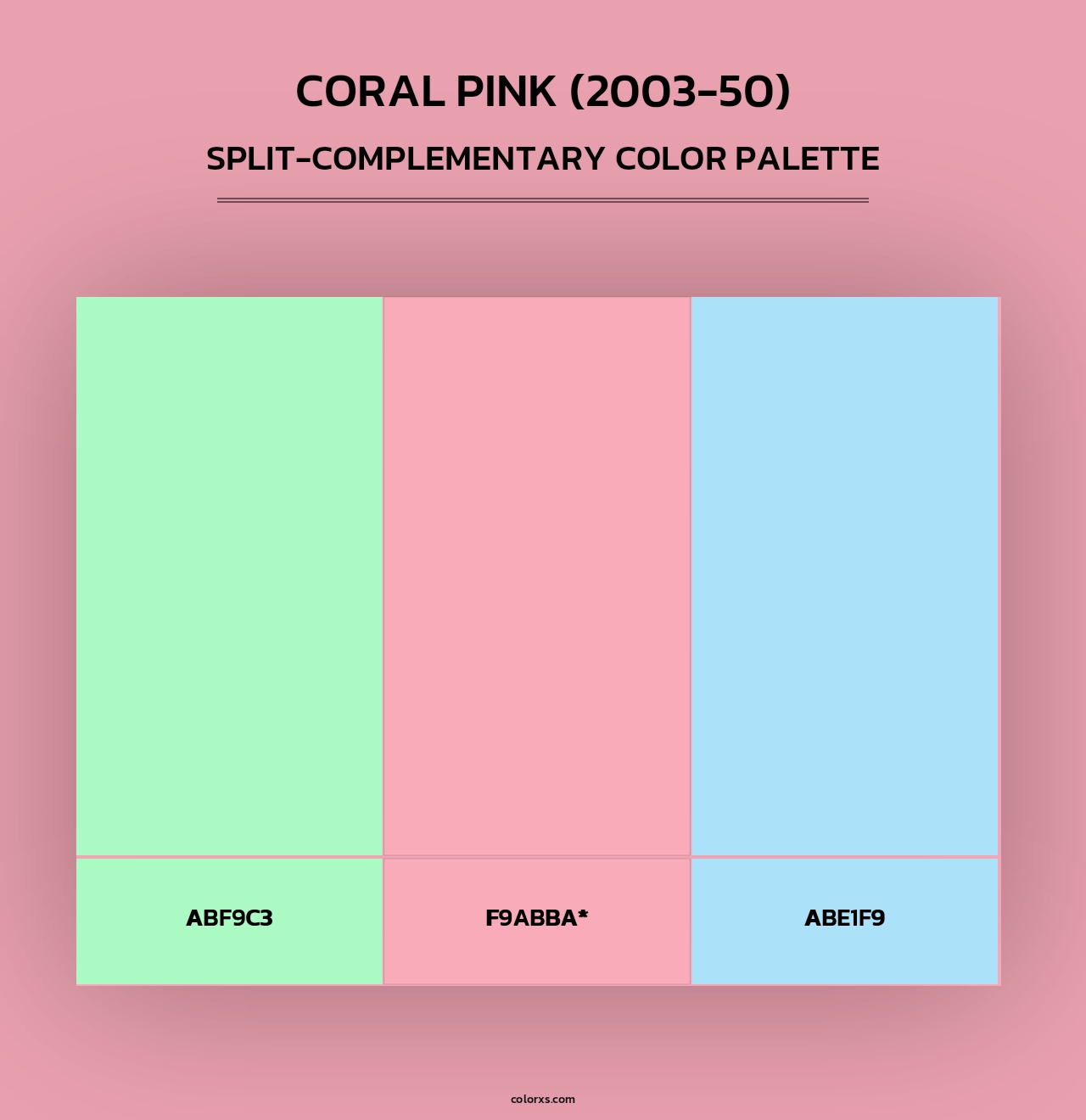 Coral Pink (2003-50) - Split-Complementary Color Palette