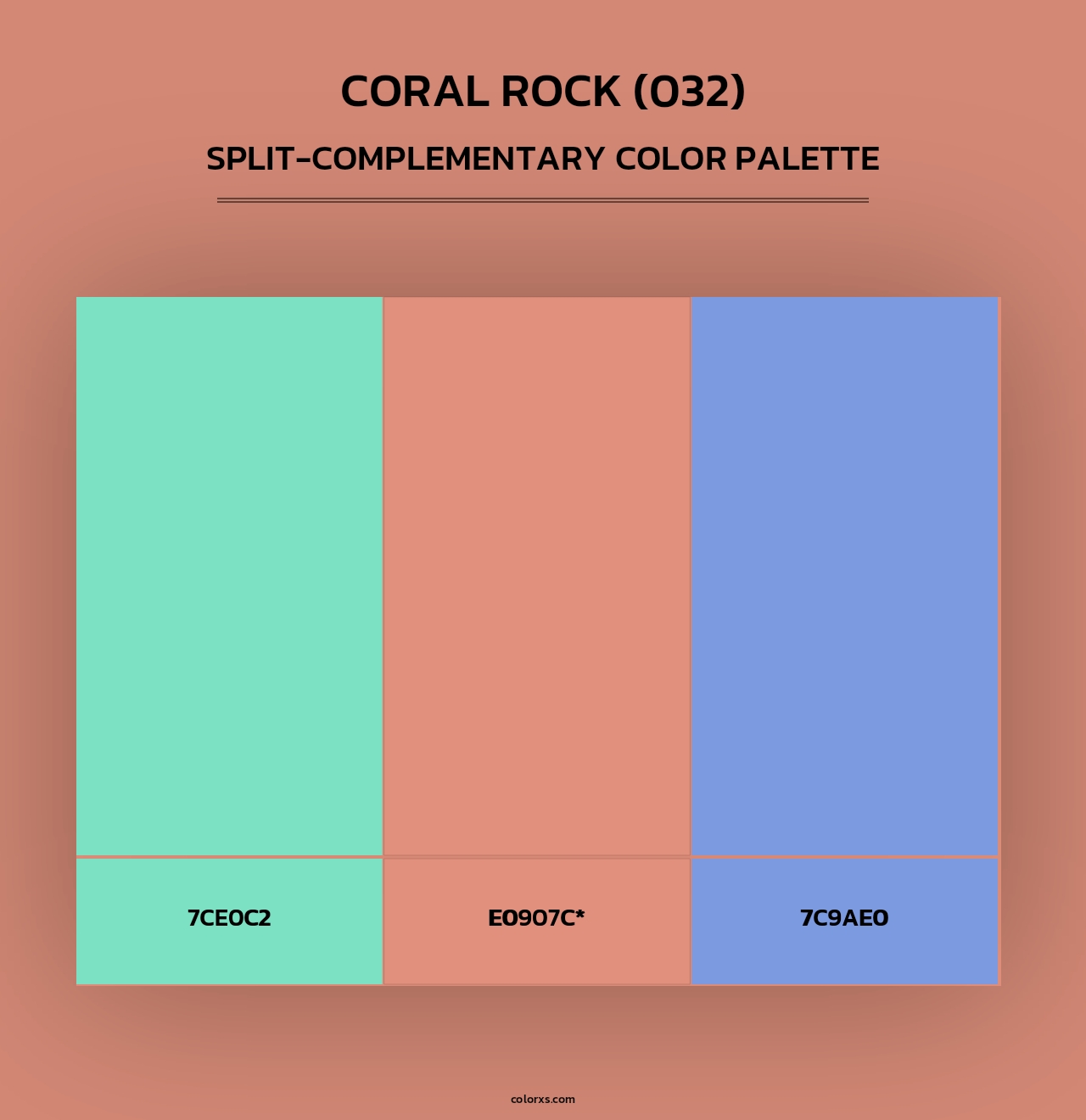 Coral Rock (032) - Split-Complementary Color Palette