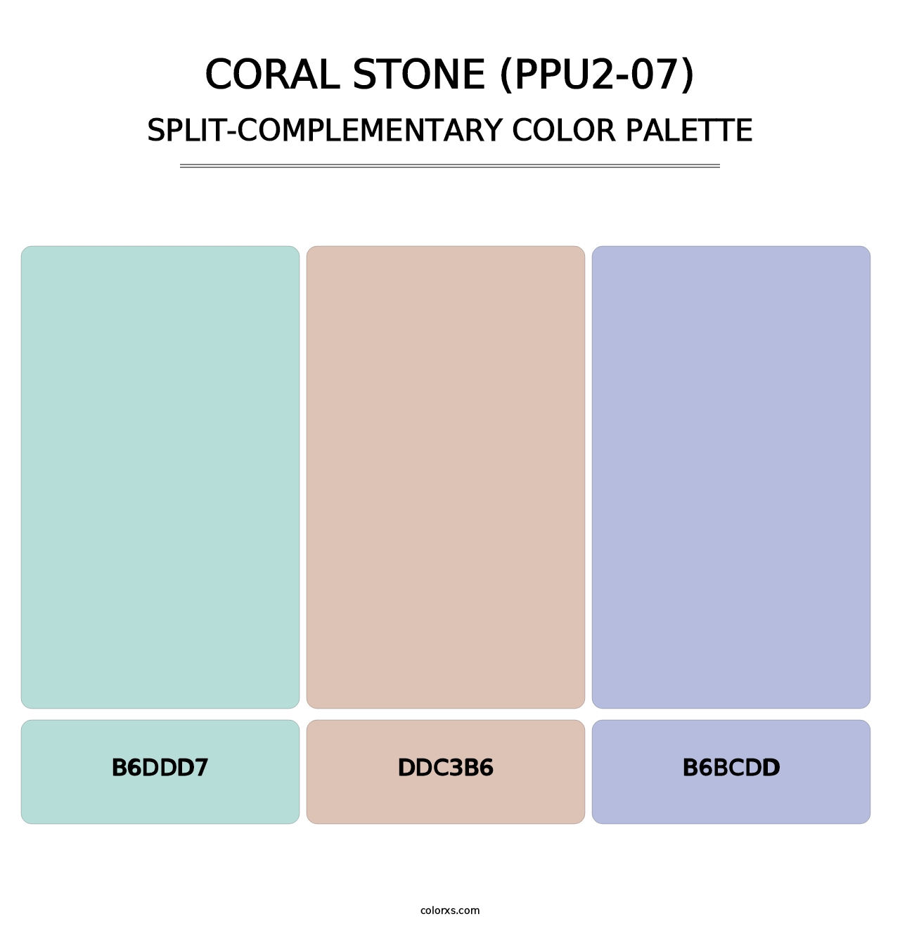 Coral Stone (PPU2-07) - Split-Complementary Color Palette