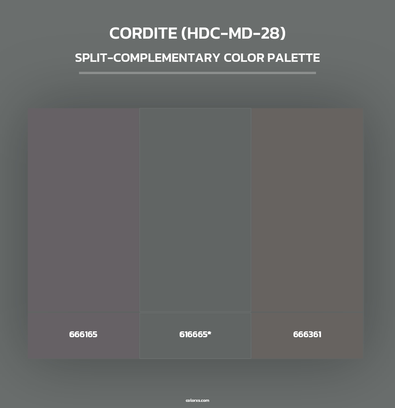Cordite (HDC-MD-28) - Split-Complementary Color Palette