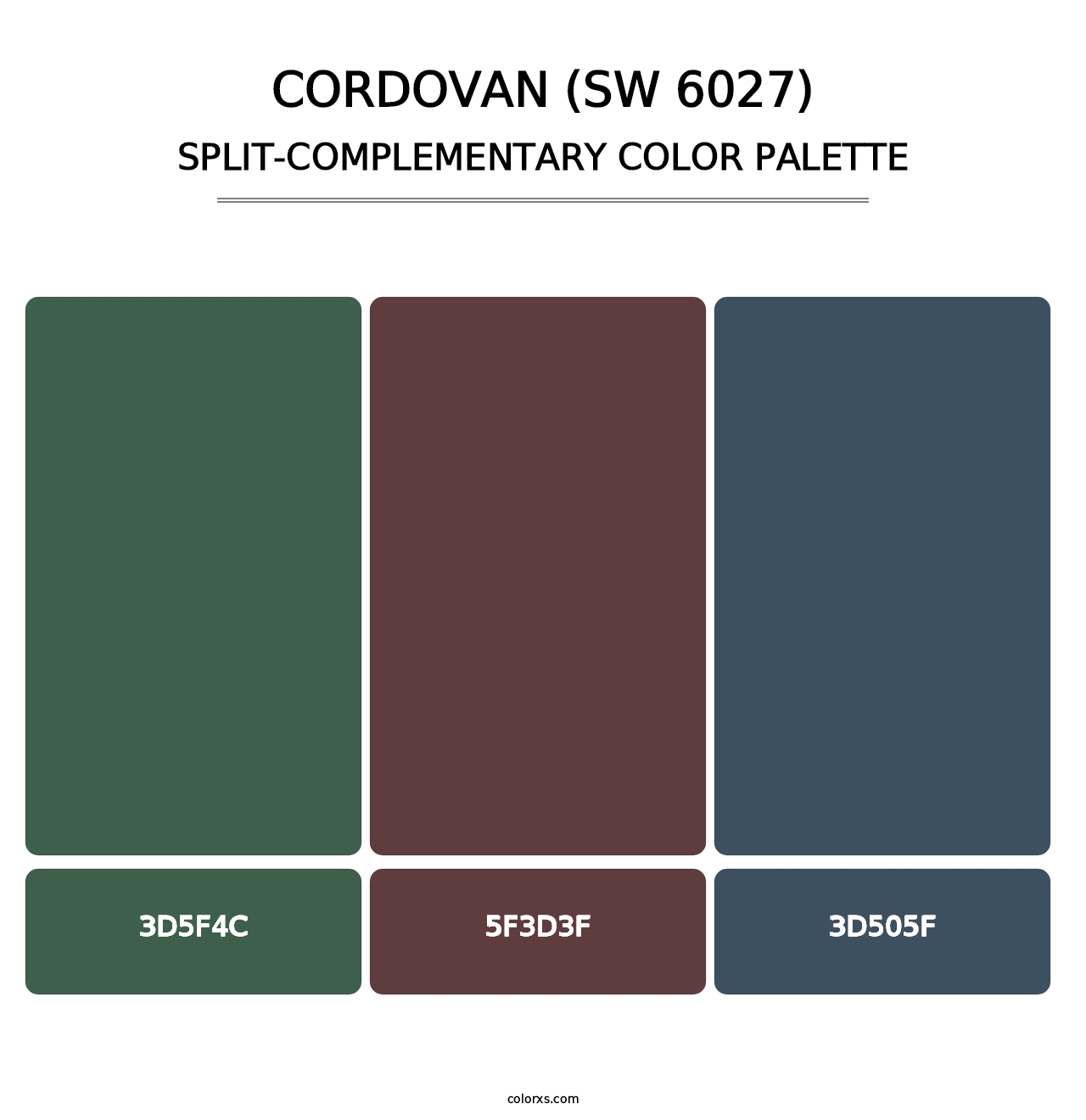 Cordovan (SW 6027) - Split-Complementary Color Palette