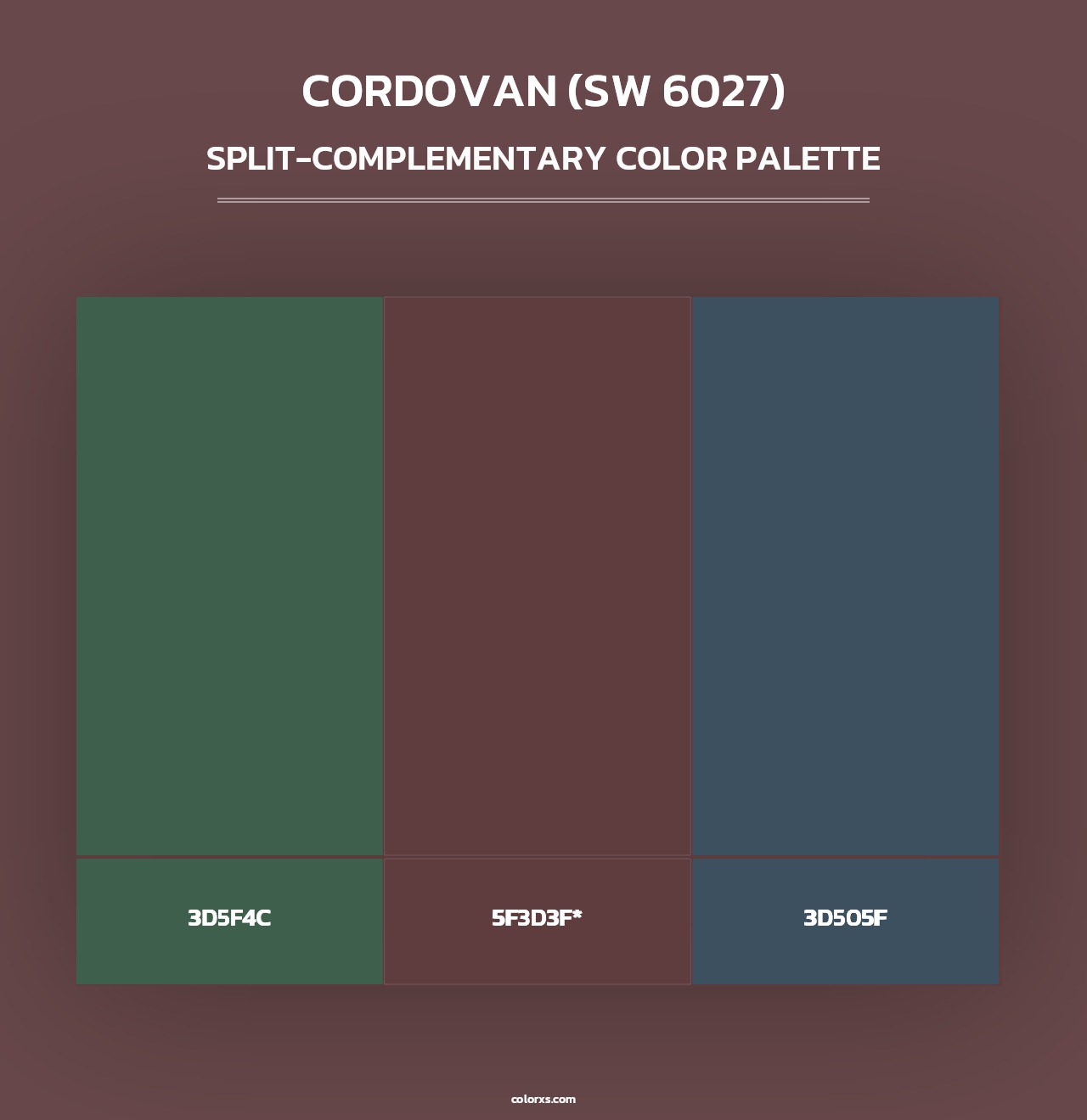 Cordovan (SW 6027) - Split-Complementary Color Palette