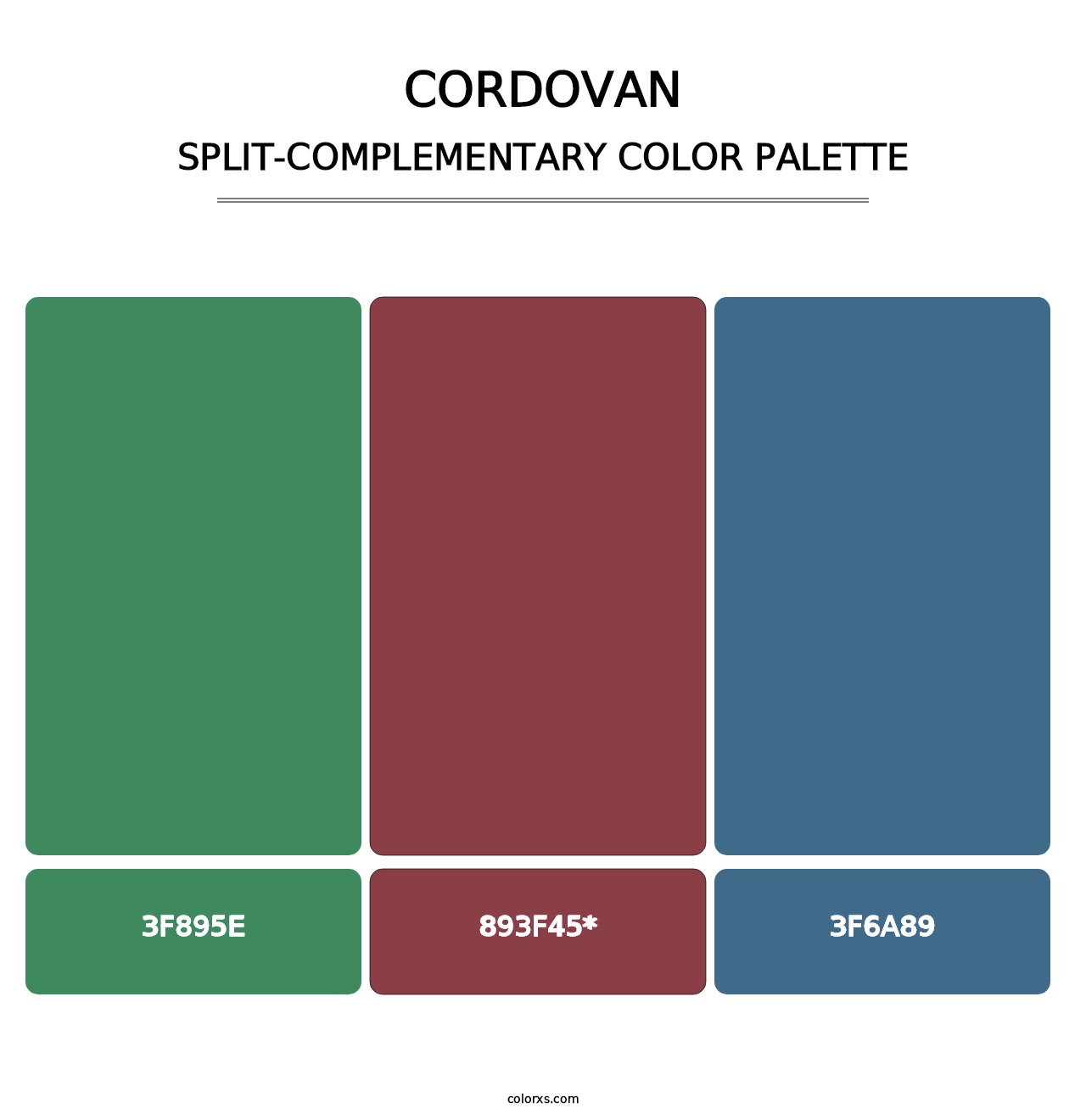 Cordovan - Split-Complementary Color Palette