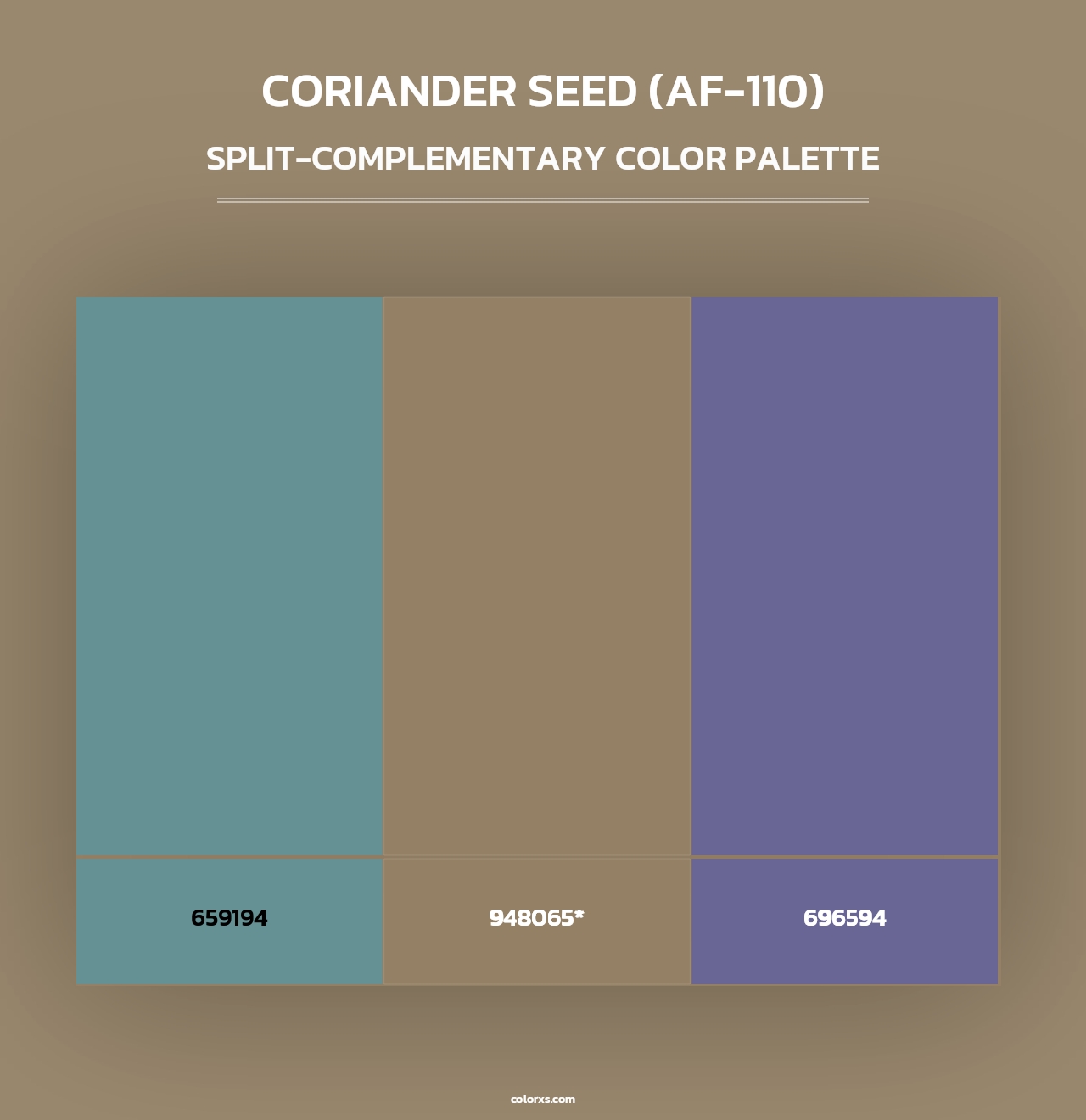 Coriander Seed (AF-110) - Split-Complementary Color Palette
