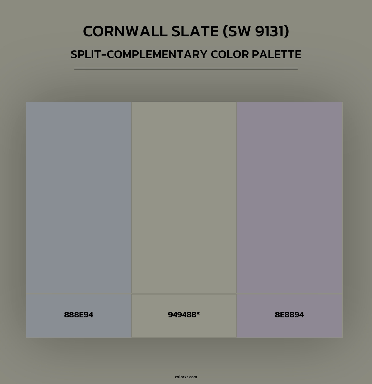 Cornwall Slate (SW 9131) - Split-Complementary Color Palette