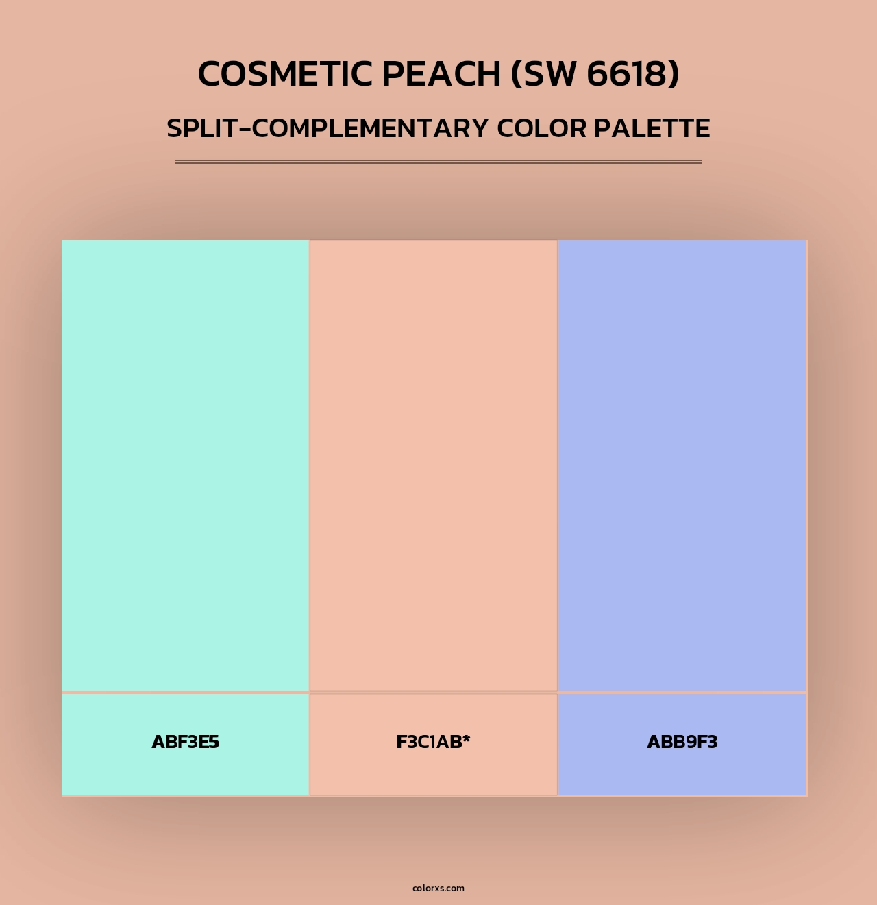 Cosmetic Peach (SW 6618) - Split-Complementary Color Palette