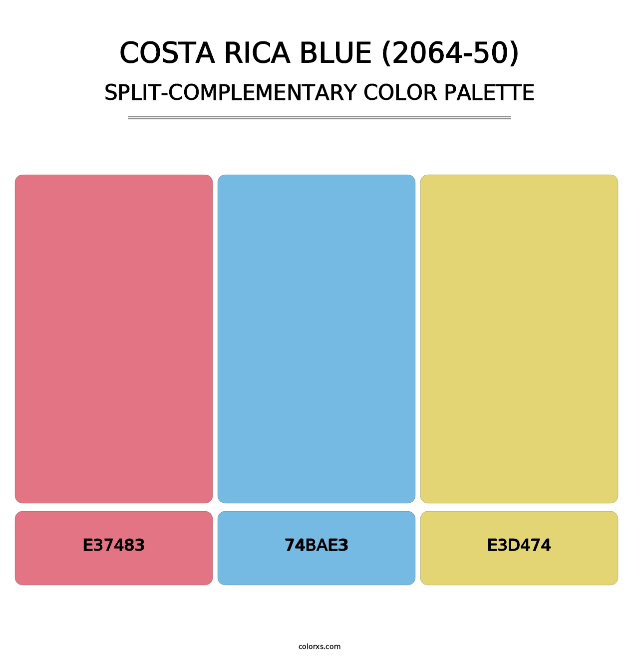 Costa Rica Blue (2064-50) - Split-Complementary Color Palette