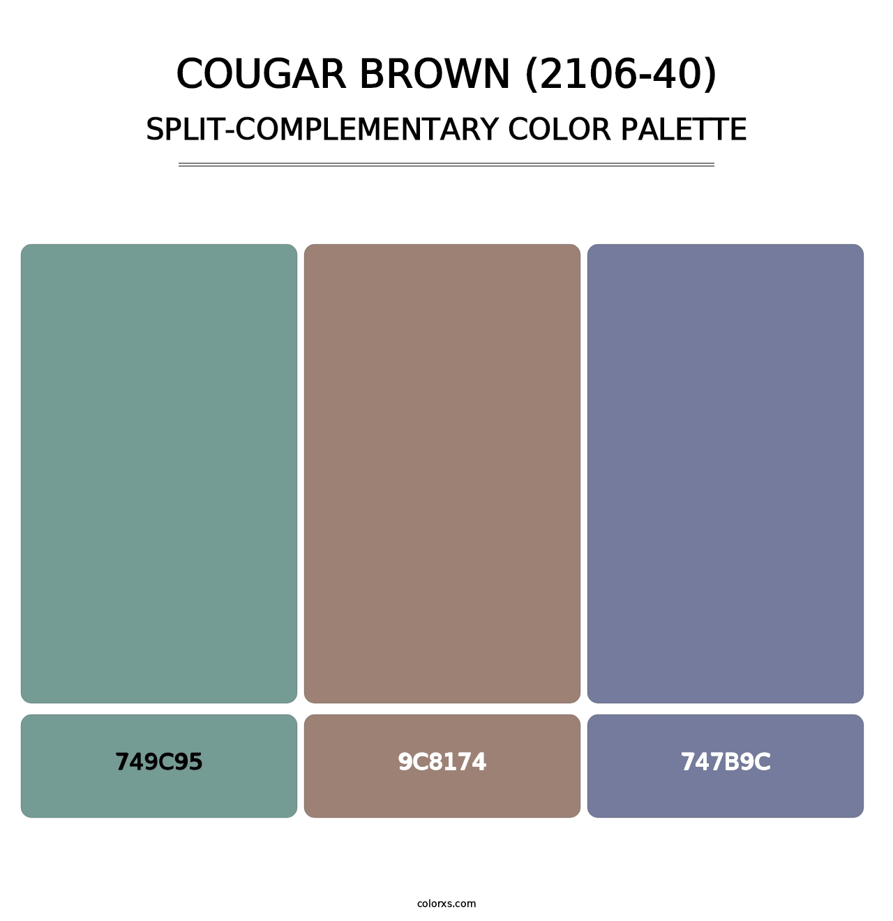 Cougar Brown (2106-40) - Split-Complementary Color Palette