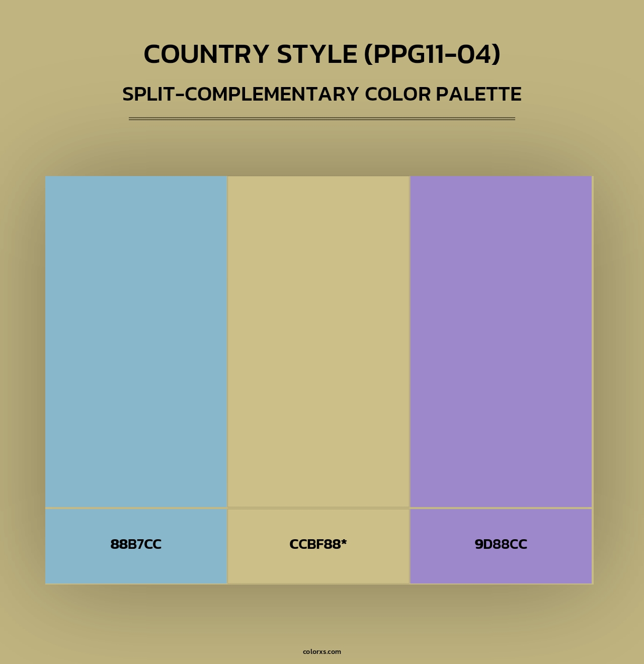 Country Style (PPG11-04) - Split-Complementary Color Palette