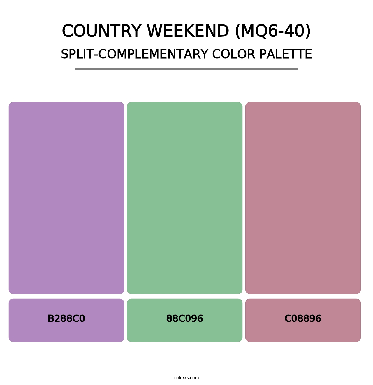 Country Weekend (MQ6-40) - Split-Complementary Color Palette