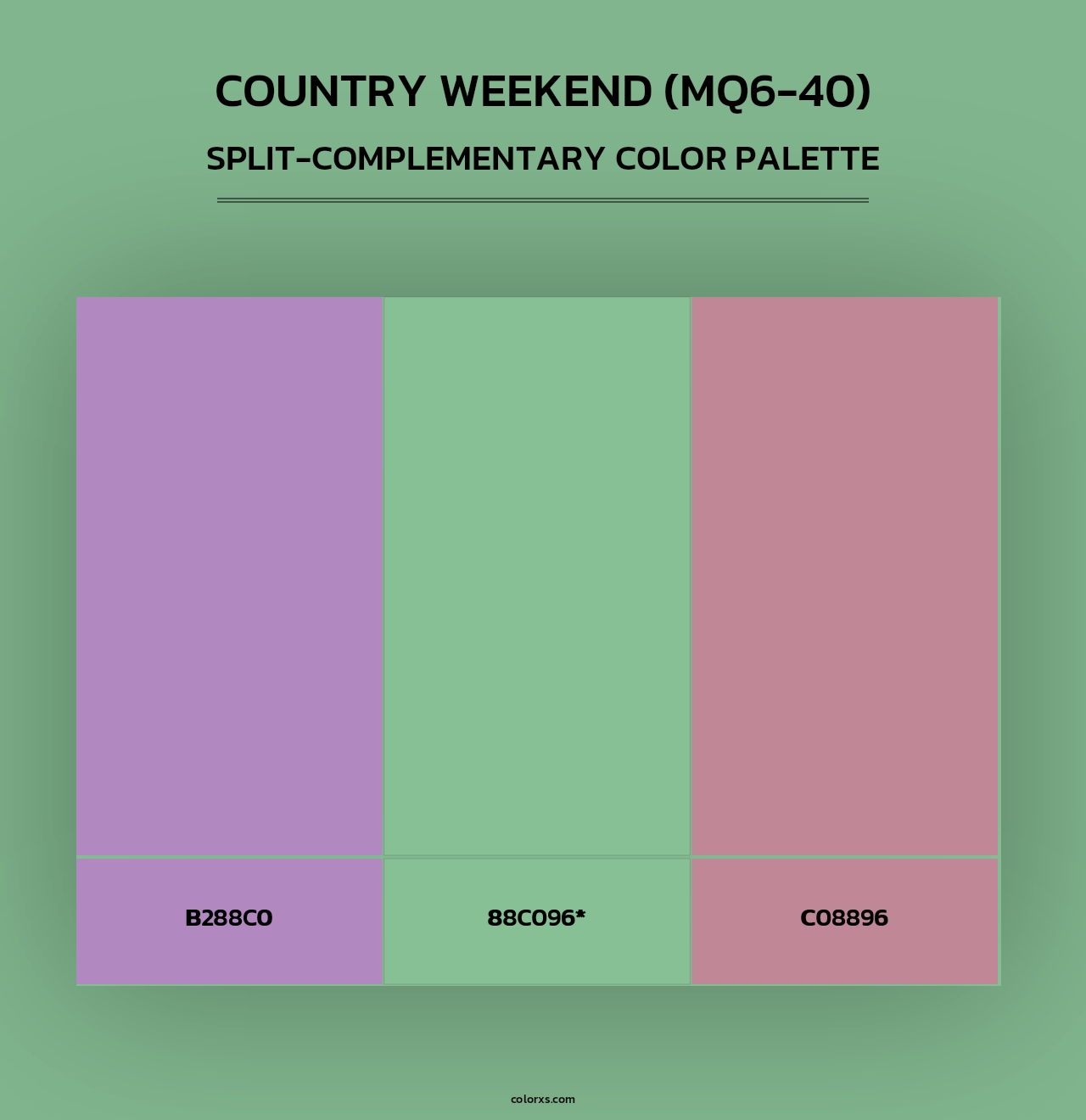 Country Weekend (MQ6-40) - Split-Complementary Color Palette