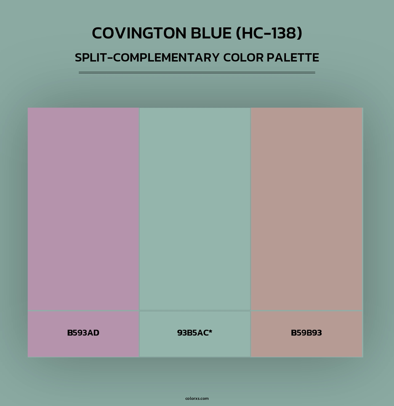 Covington Blue (HC-138) - Split-Complementary Color Palette