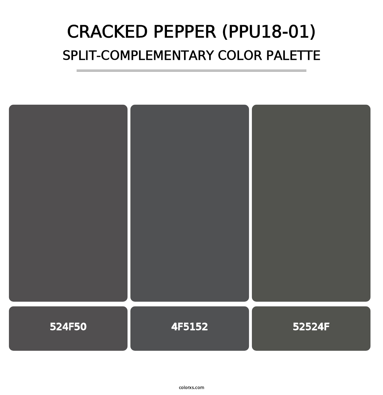 Cracked Pepper (PPU18-01) - Split-Complementary Color Palette