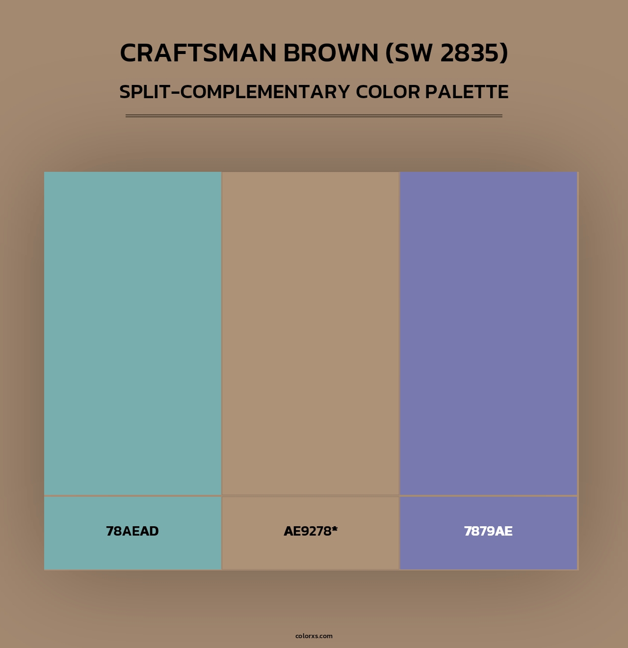 Craftsman Brown (SW 2835) - Split-Complementary Color Palette