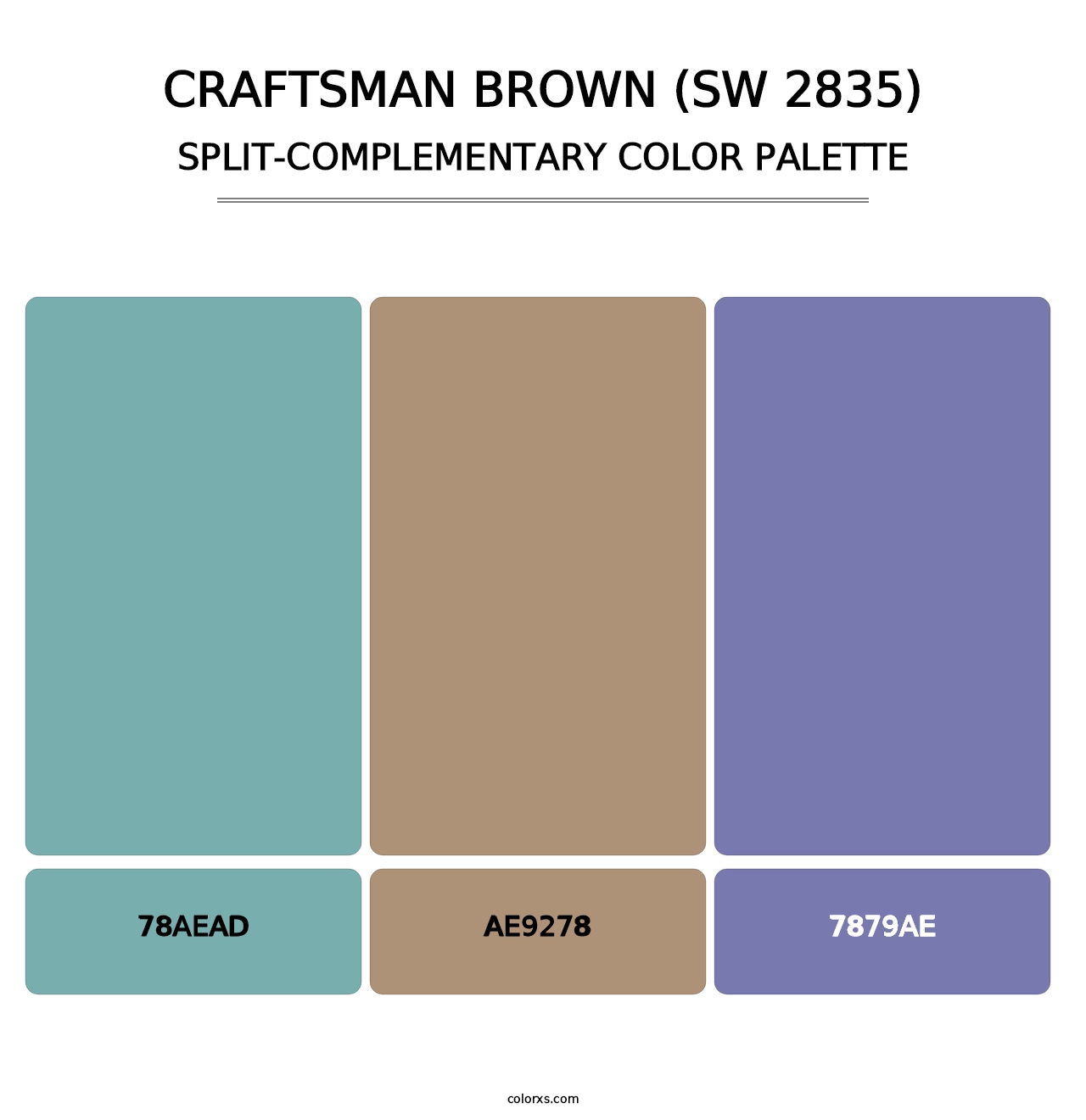 Craftsman Brown (SW 2835) - Split-Complementary Color Palette