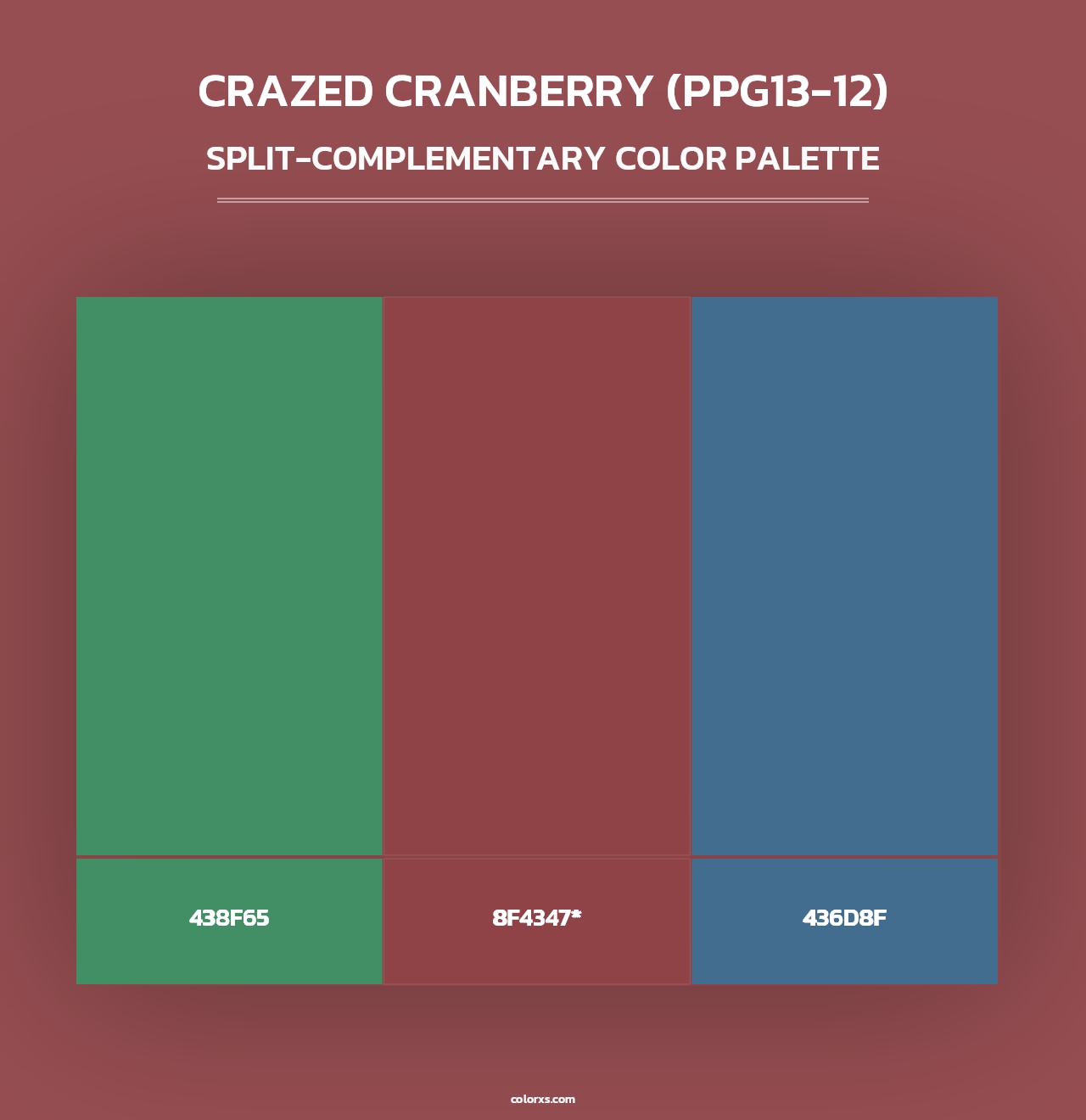Crazed Cranberry (PPG13-12) - Split-Complementary Color Palette