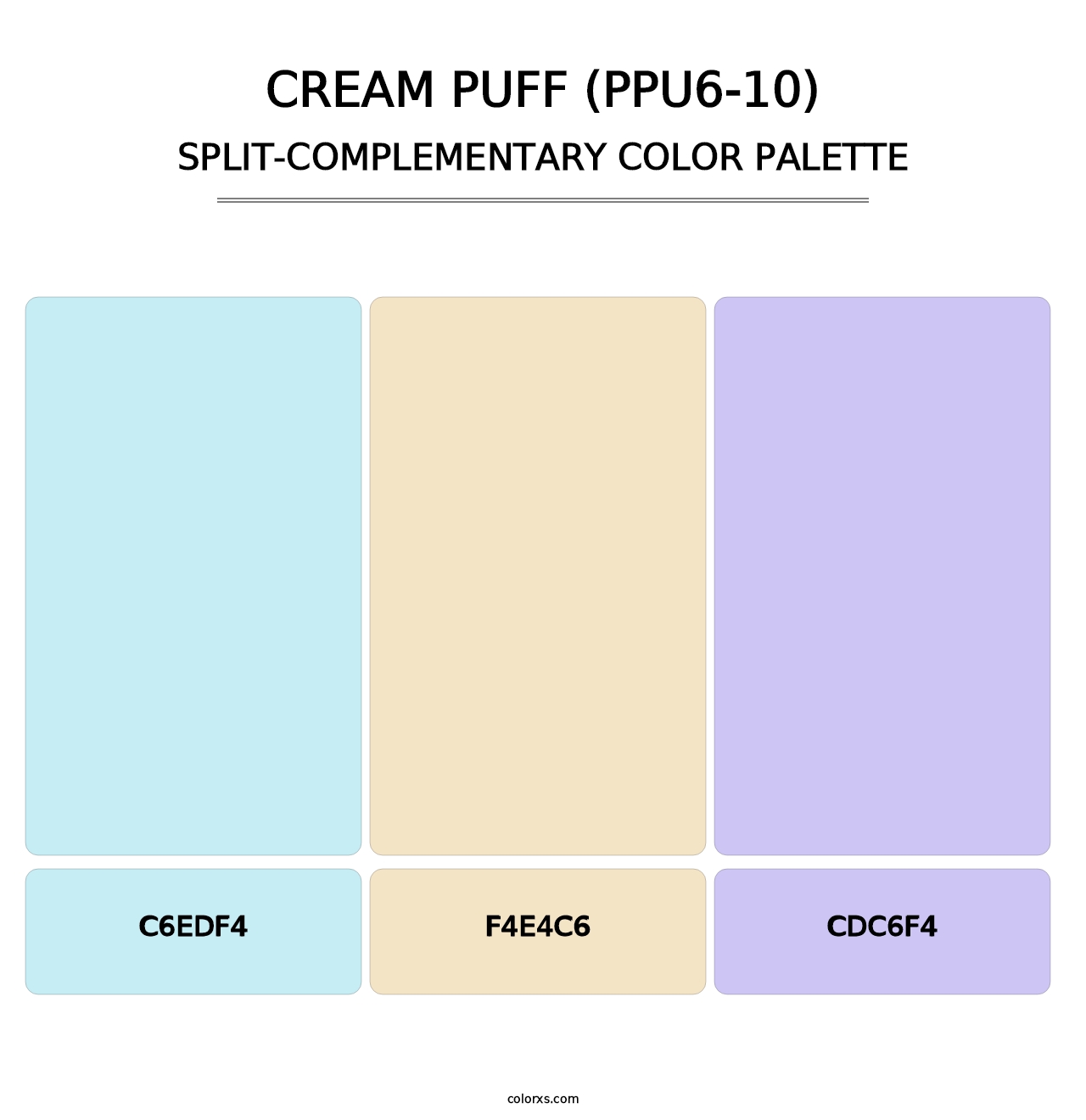 Cream Puff (PPU6-10) - Split-Complementary Color Palette
