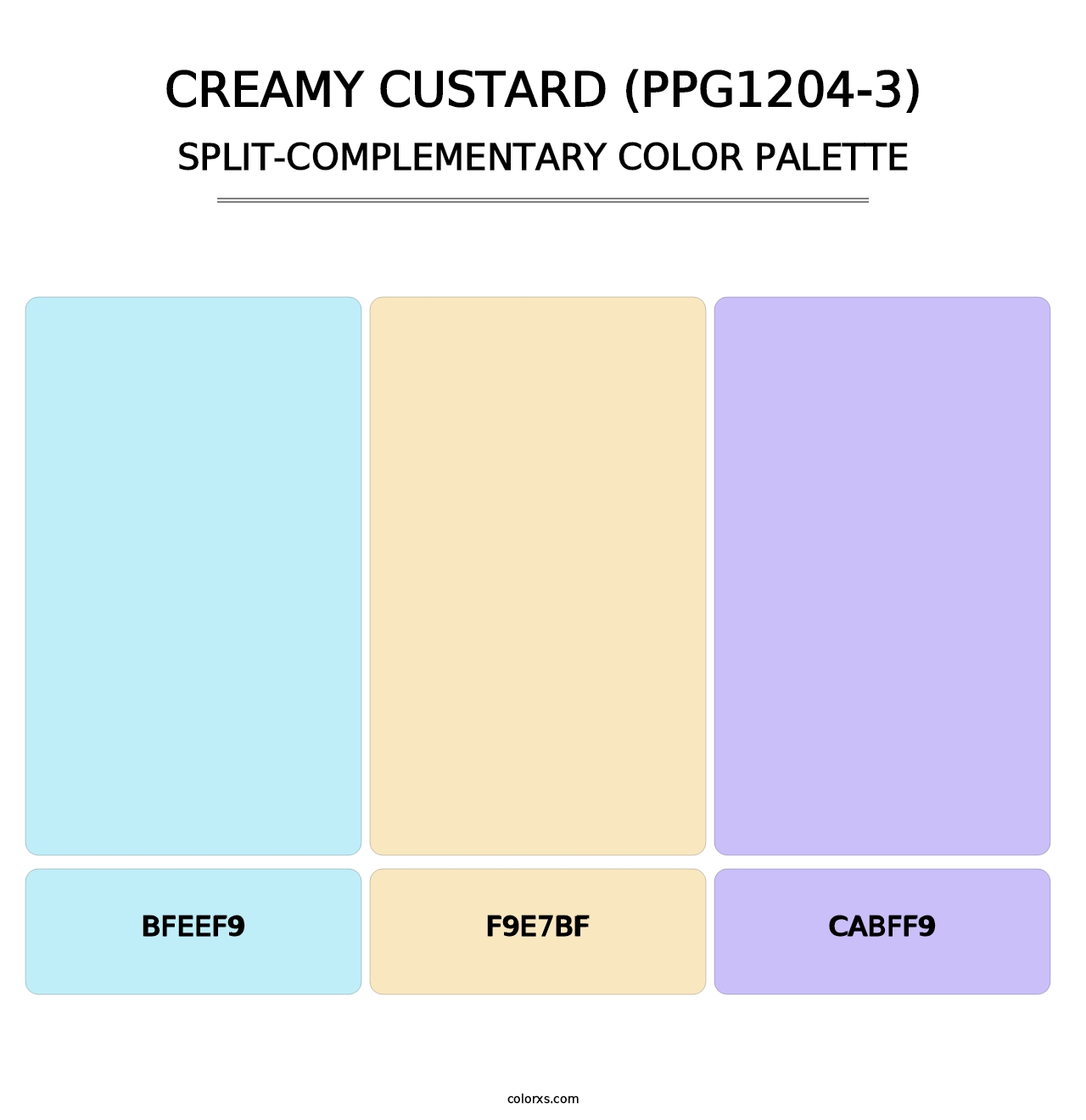Creamy Custard (PPG1204-3) - Split-Complementary Color Palette