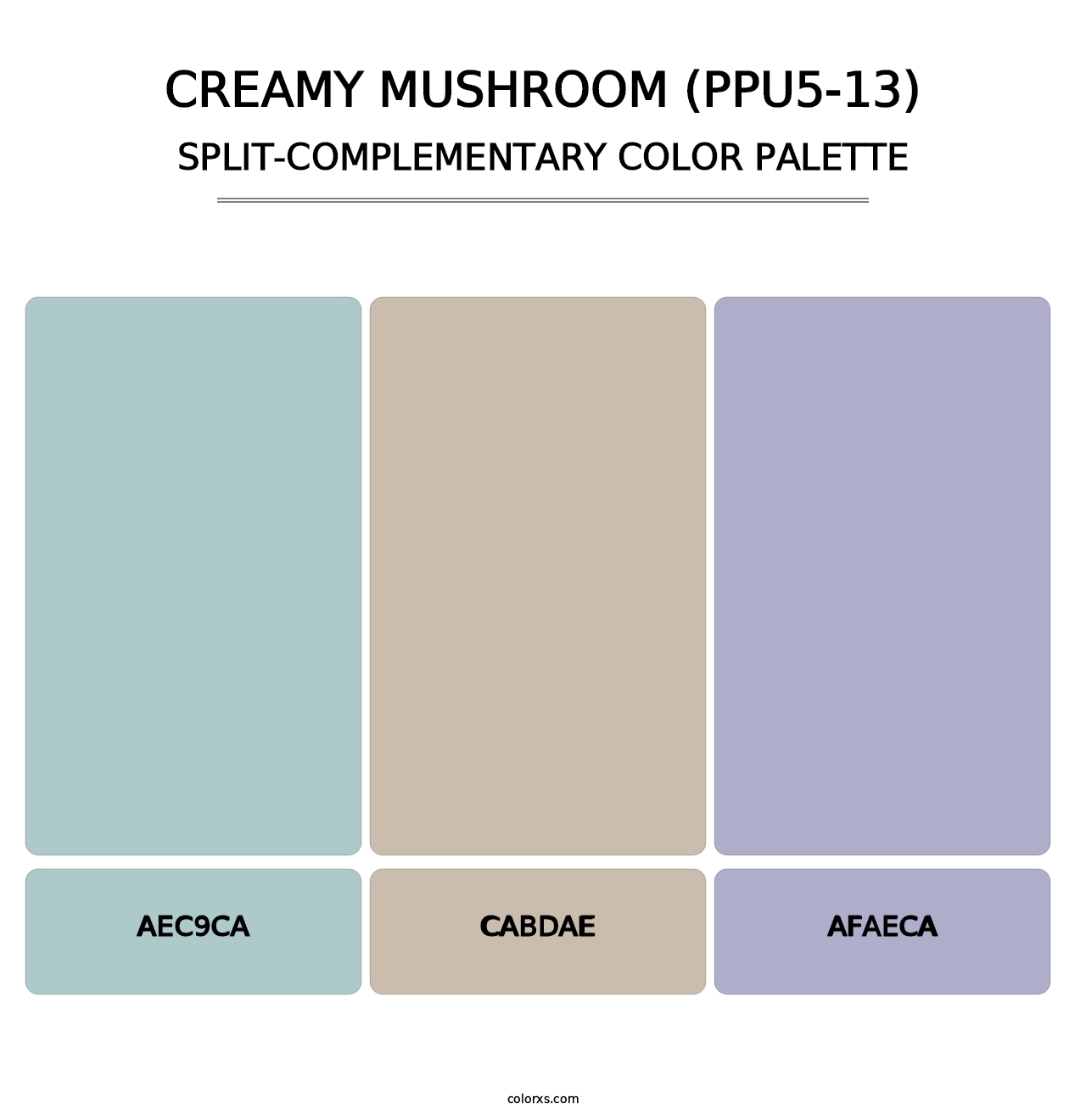 Creamy Mushroom (PPU5-13) - Split-Complementary Color Palette