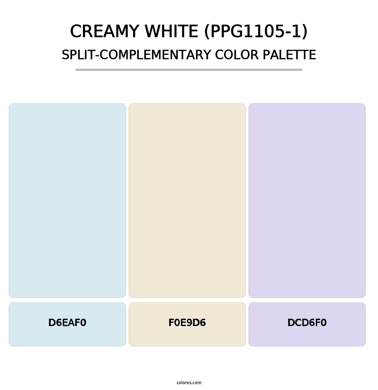 Creamy White (PPG1105-1) - Split-Complementary Color Palette