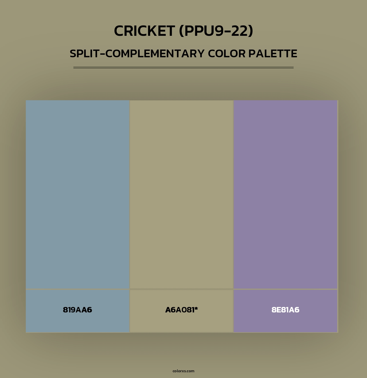 Cricket (PPU9-22) - Split-Complementary Color Palette