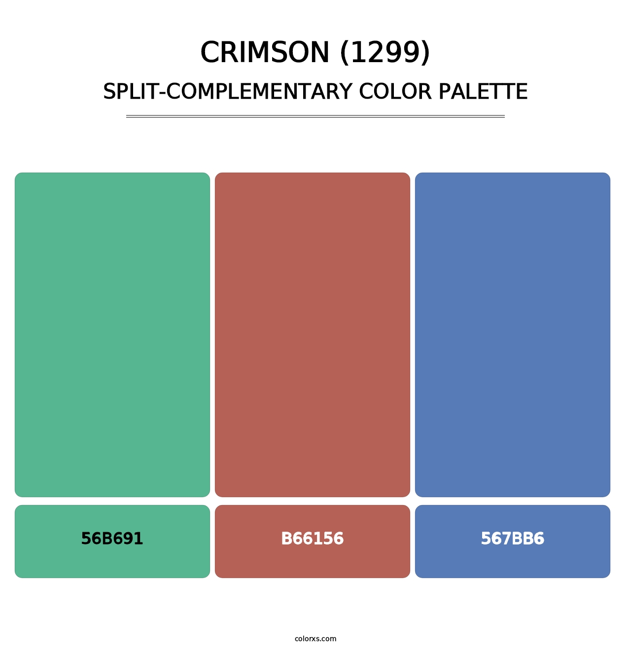 Crimson (1299) - Split-Complementary Color Palette