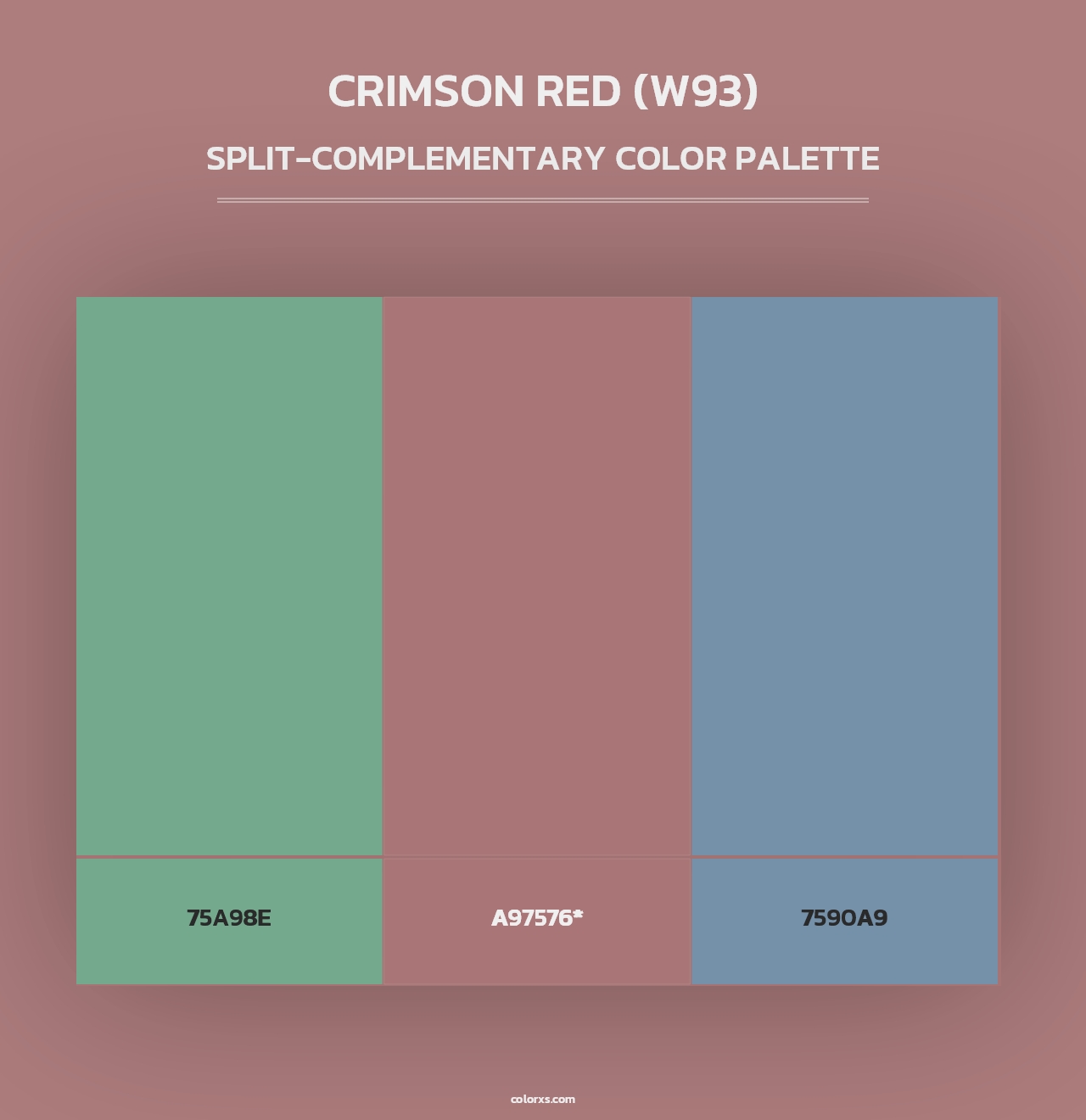 Crimson Red (W93) - Split-Complementary Color Palette