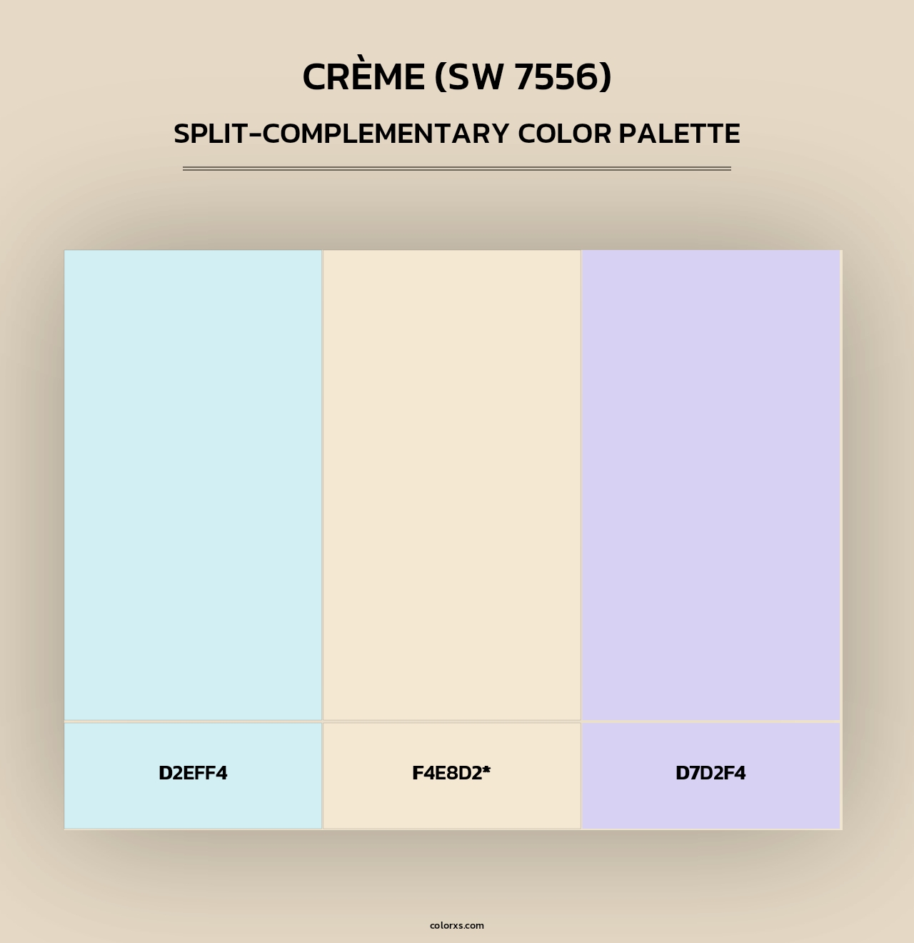 Crème (SW 7556) - Split-Complementary Color Palette