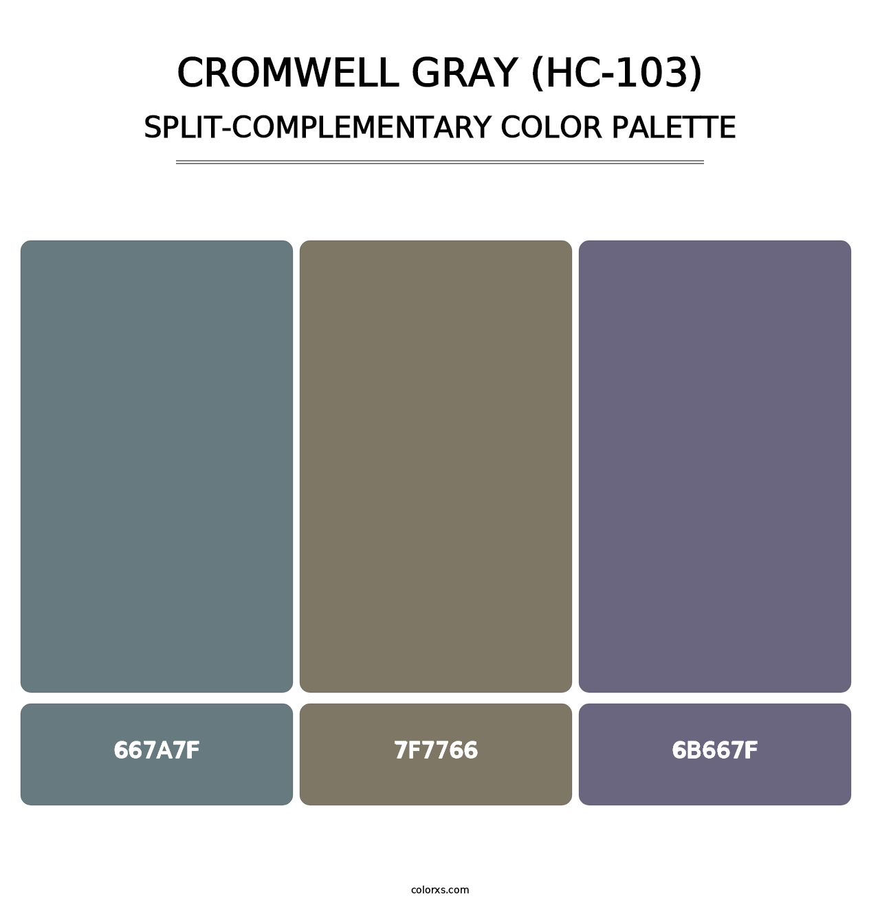 Cromwell Gray (HC-103) - Split-Complementary Color Palette
