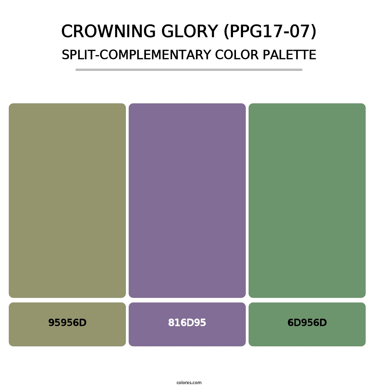 Crowning Glory (PPG17-07) - Split-Complementary Color Palette