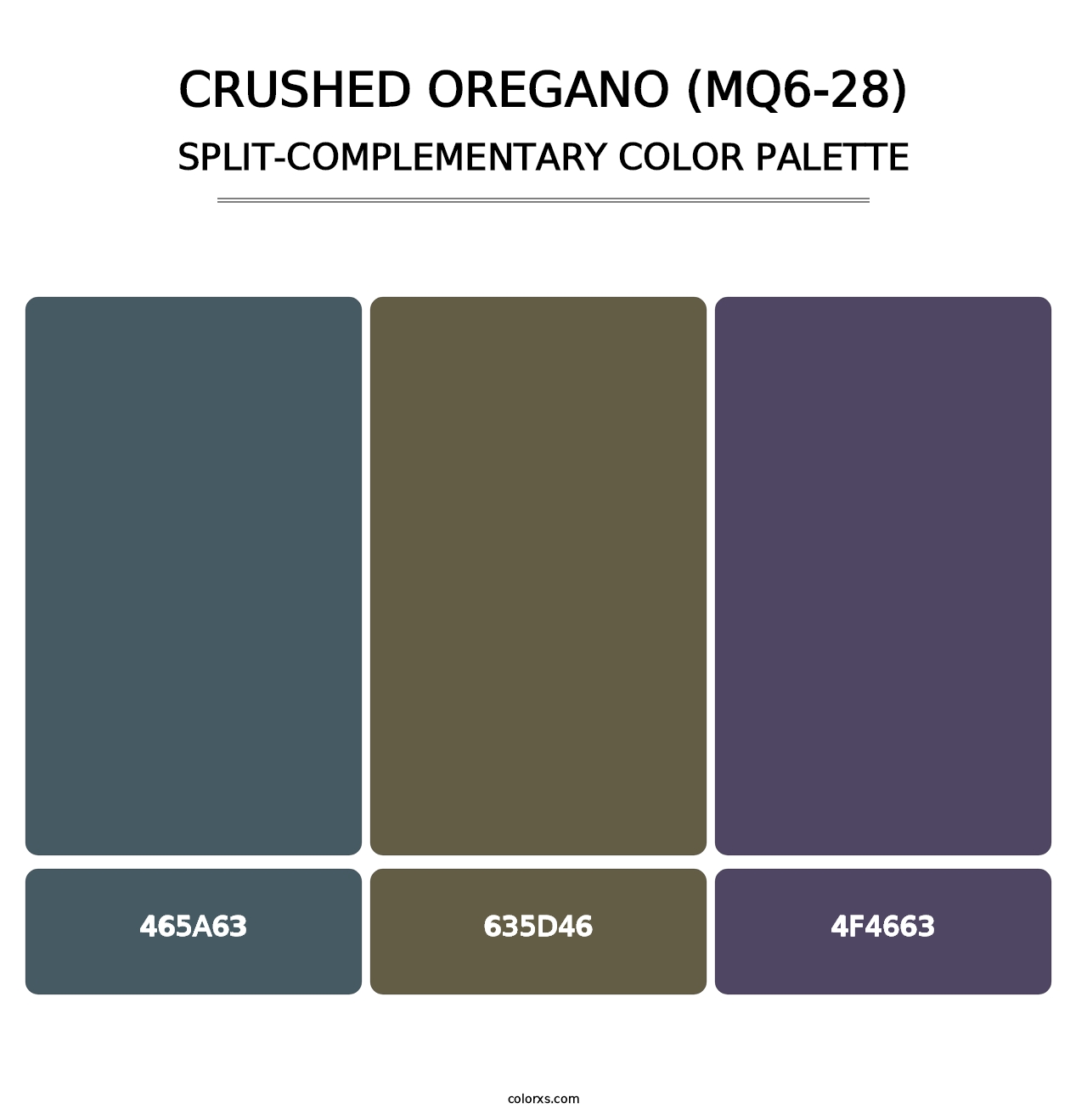 Crushed Oregano (MQ6-28) - Split-Complementary Color Palette