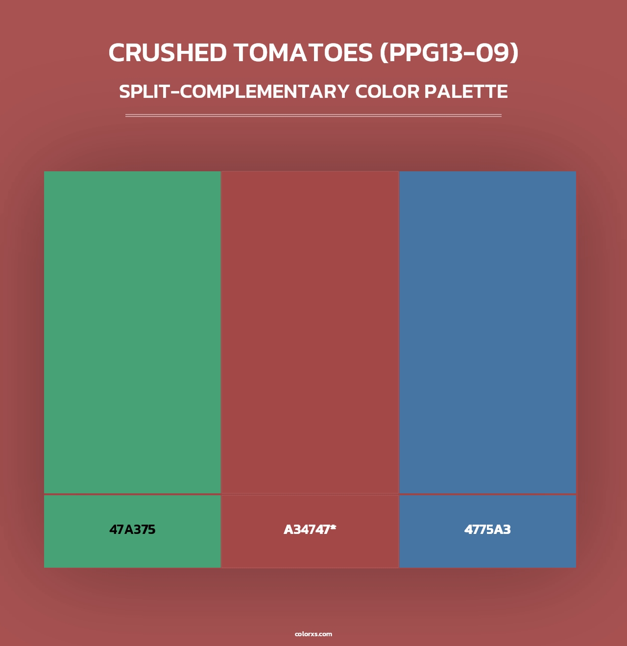Crushed Tomatoes (PPG13-09) - Split-Complementary Color Palette