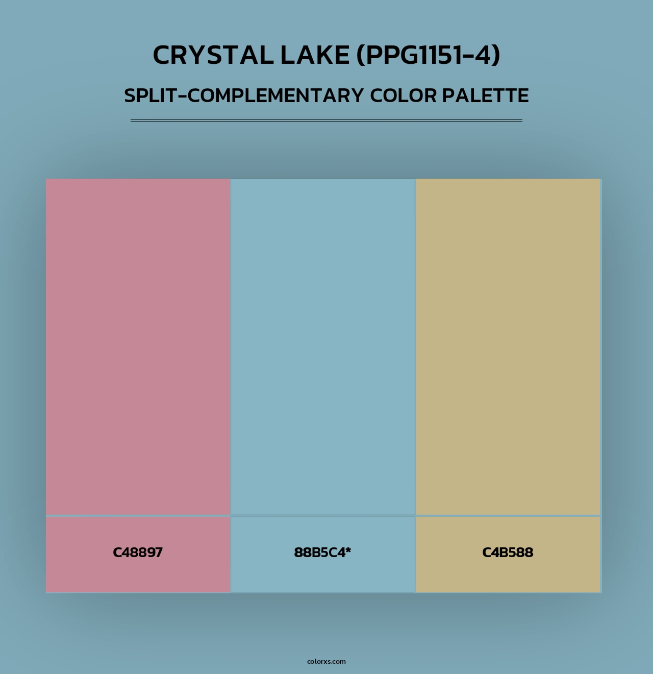 Crystal Lake (PPG1151-4) - Split-Complementary Color Palette